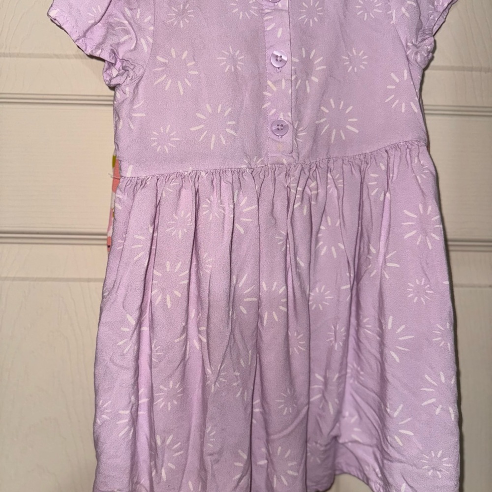 Purple Sunburst Patterned Dress